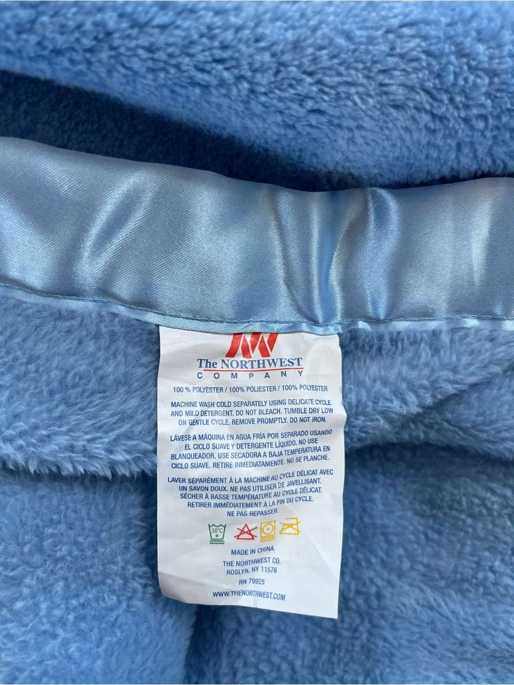 Northwest Peanuts Linus Security Blanket Blue Plush Satin Trim Fleece Blankie
